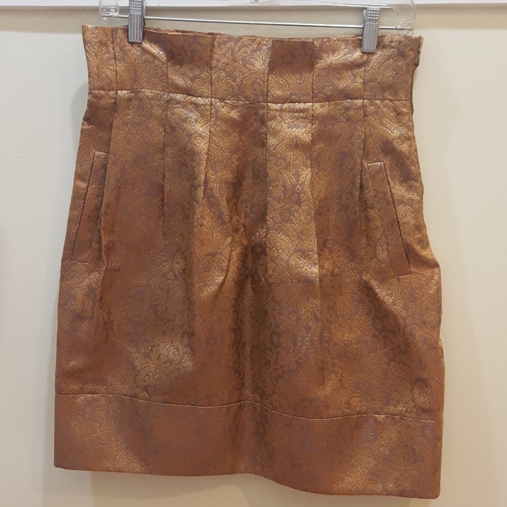 Cool BCBGmaxazria gold/gray skirt